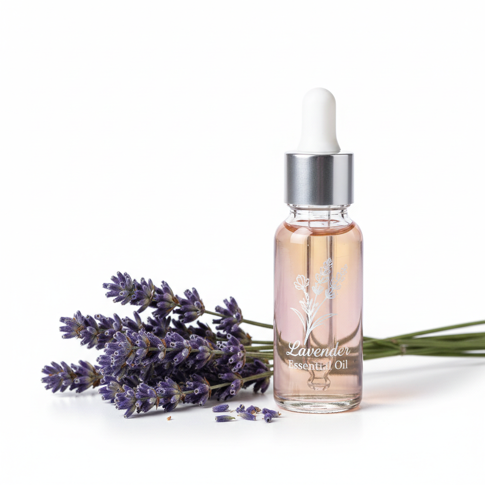 MieKit 10ml Lavender Essential Oil bottle with lavender flowers