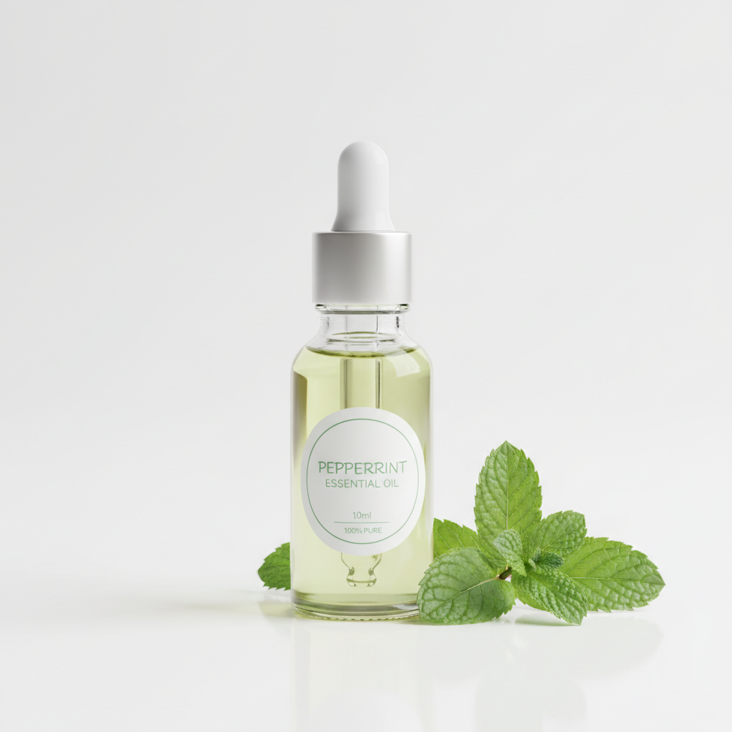 MieKit 10ml Peppermint Essential Oil bottle with peppermint leaves