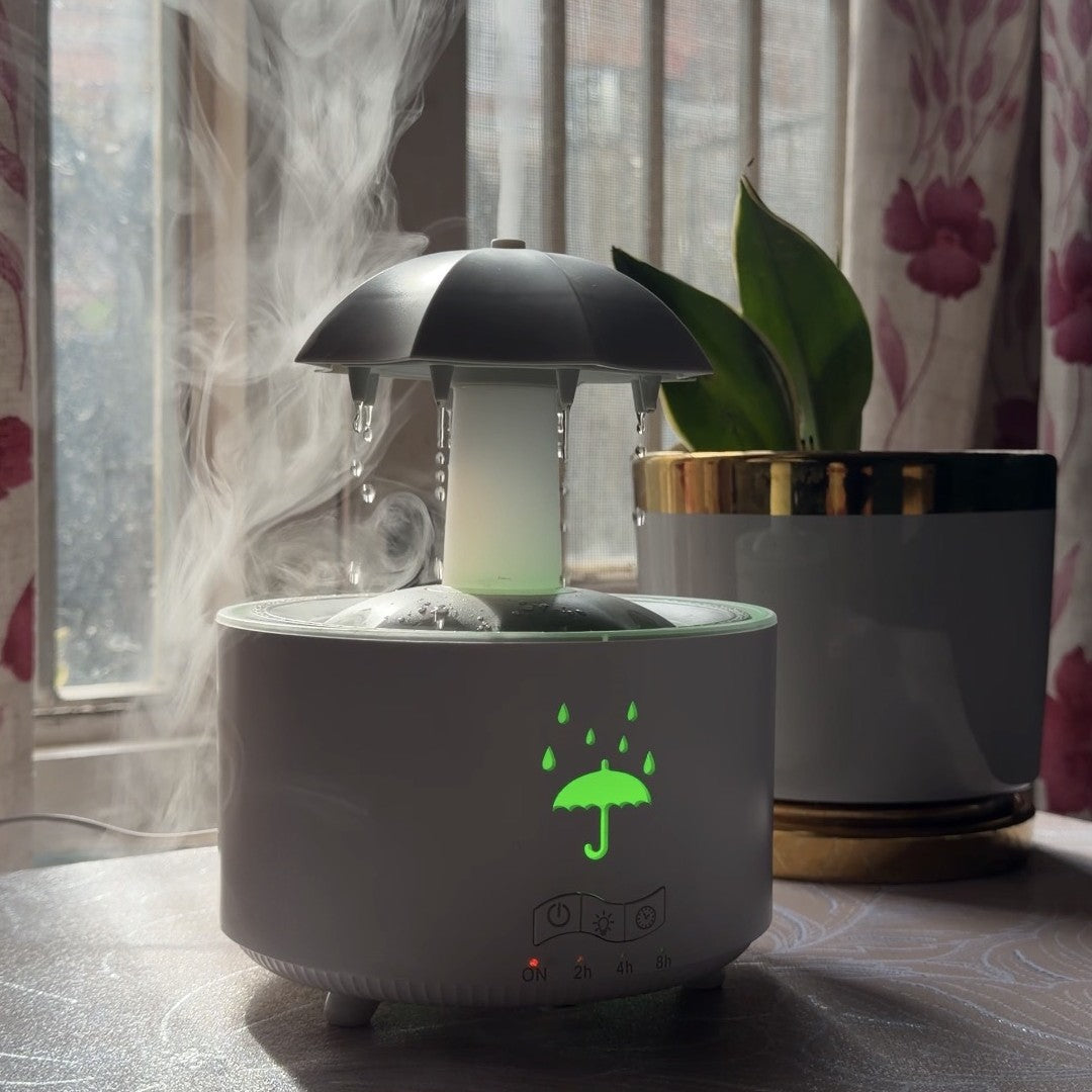 MieKit Raindrop Aromatherapy Humidifier in White – ultrasonic mist diffuser for home spa